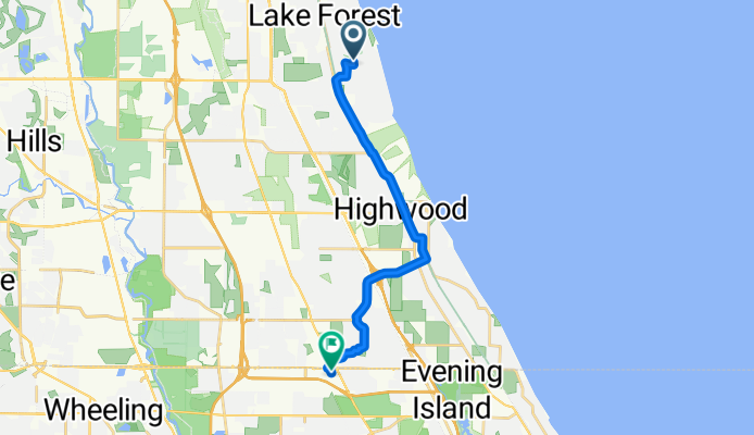 555 N Sheridan Rd, Lake Forest to 405 Lake Cook Rd, Deerfield