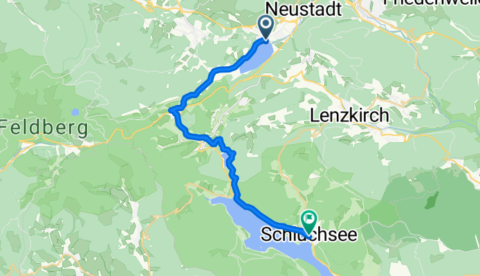Strandbadstraße 3, Titisee-Neustadt nach Fischbacher Straße 7, Schluchsee