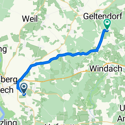 Am Hasenberg 15, Landsberg am Lech to Am Bahnhof 6, Geltendorf