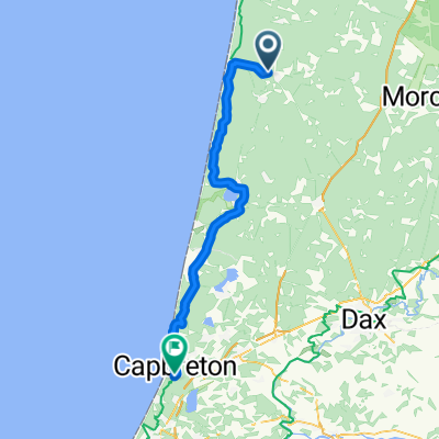 Route du sable Blanc 1190, Saint-Julien-en-Born to Rue des Biches 15, Capbreton