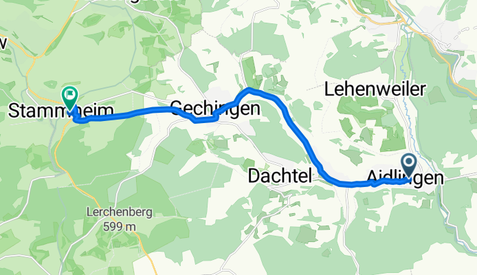 Böblinger Straße 5, Aidlingen nach Mauswiesenweg 11, Calw