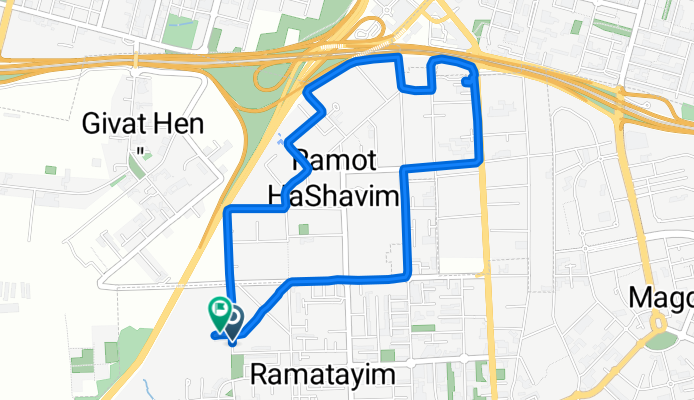 בורוכוב 14, הוד השרון to ארלוזורוב 22, הוד השרון