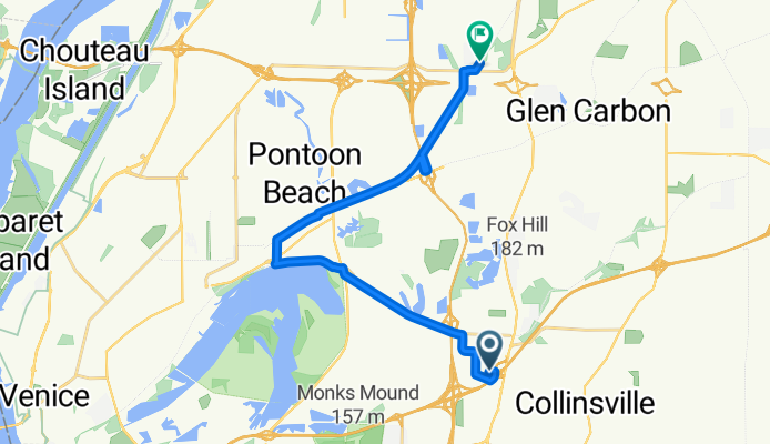 1000 Eastport Plaza Dr, Collinsville to M C T Nature Trail, Edwardsville