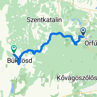 Route from Dollár út 36–38., Orfű