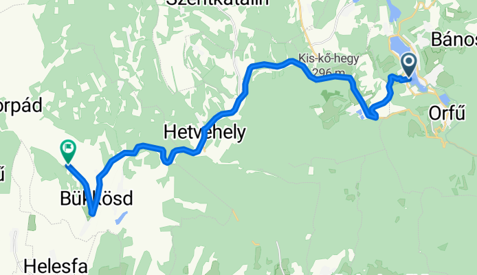 Route from Dollár út 36–38., Orfű