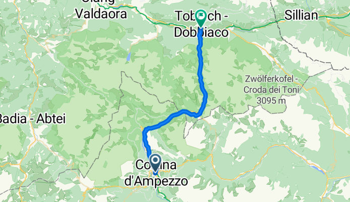 Da Via Guglielmo Marconi 2, Cortina d'Ampezzo a Viale San Giovanni 37, Dobbiaco