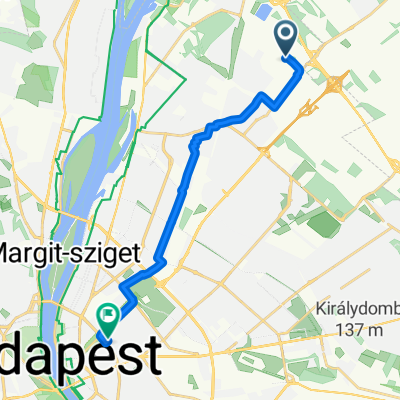 Felsőkert utca 9., Budapest to Király utca 72., Budapest VI. kerület