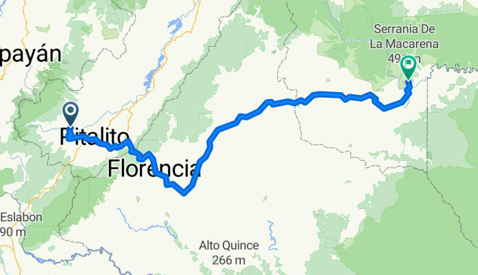 De Calle 4 4, Isnos a Via Río Caño Cristales