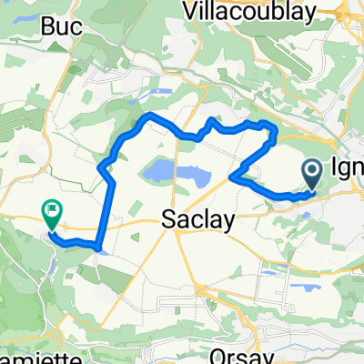 De Grande Rue du 8 Mai 1945 55, Vauhallan à Rue de l'Intendant Gobert 1, Villiers-le-Bâcle
