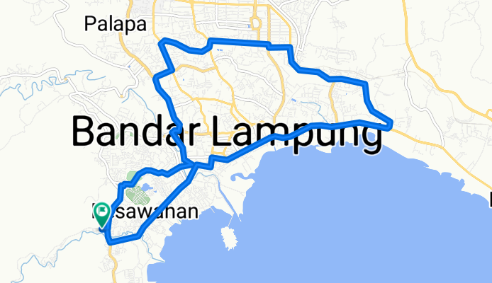 Jalan Umbul Kunci, Teluk Betung Barat to Jalan Umbul Kunci, Teluk Betung Barat