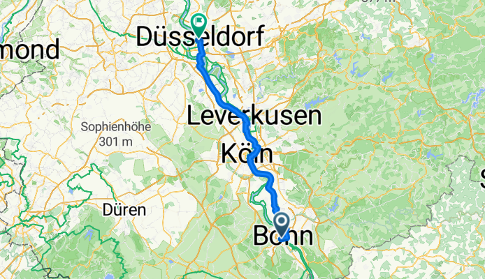 Berliner Platz 2, Bonn nach Marktplatz 9–12, Düsseldorf