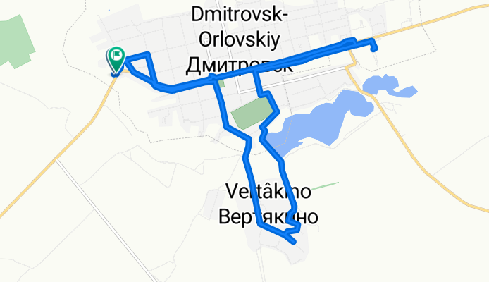 От улица Советская 5, Дмитровск-Орловский до улица Советская 7, Дмитровск-Орловский
