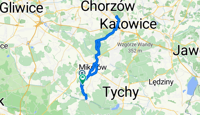 Powstańców 22, Łaziska Górne do Tadeusza Kościuszki 113, Łaziska Górne