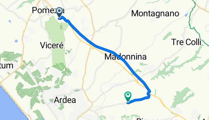 Percorso per Via Apriliana 65, Aprilia
