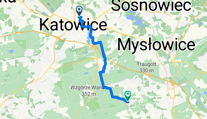 Katowicka 48, Katowice do Aleja Spacerowa 10–16, Mysłowice