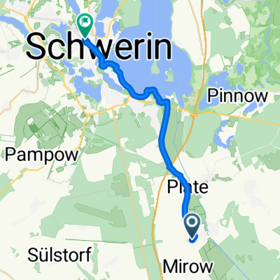 An der Lewitzmühle 40, Banzkow nach Gerhart-Hauptmann-Straße 15, Schwerin