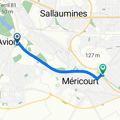 Itinéraire vers 2B Boulevard Salvador Allende, Méricourt