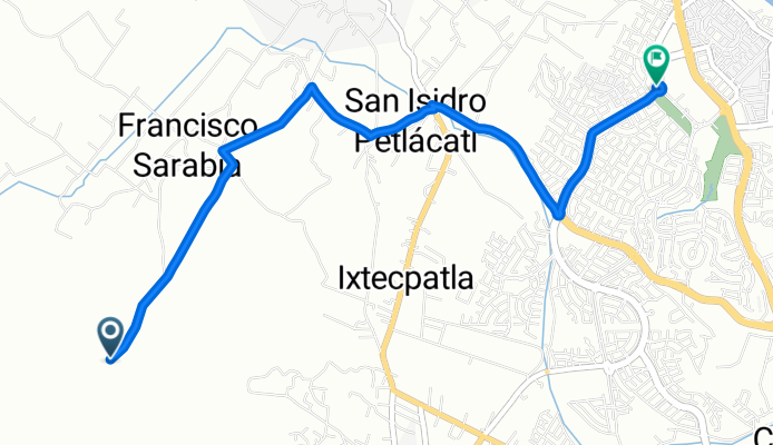 Ruta a Boulevard de Los Volcanes, Ocoyucan