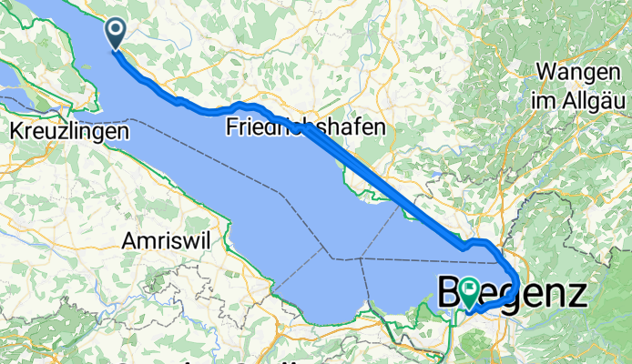 Meersburger Straße 15–19A, Uhldingen-Mühlhofen naar Hofsteigstraße 13, Hard