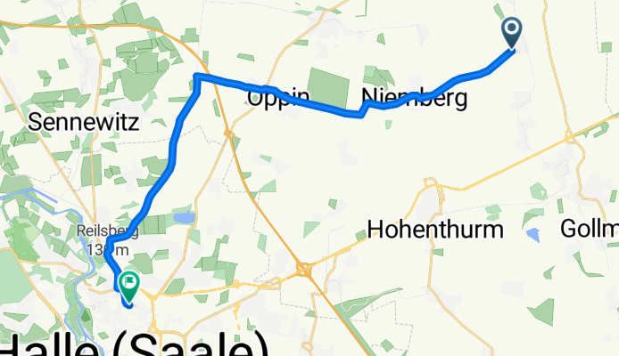 Zur Schafbrücke 1, Landsberg nach Maxim-Gorki-Straße 14, Halle (Saale)