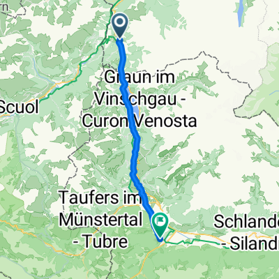 Nauders 32, Nauders nach Frazione Agumes 29/A, Prad am Stilfserjoch