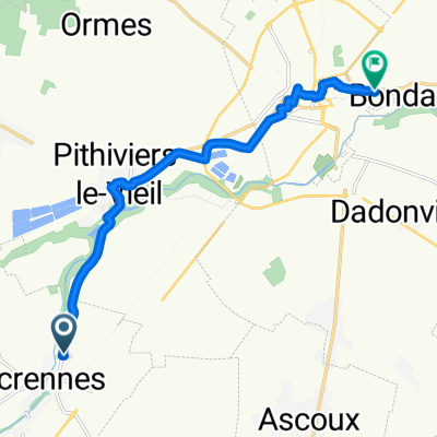 De Rue du Carquelin, Escrennes à 6 Rue de Nemours, Pithiviers