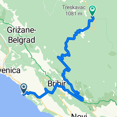 Šetalište Ivana Jeličića 37, Selce to Unnamed Road, Bribir