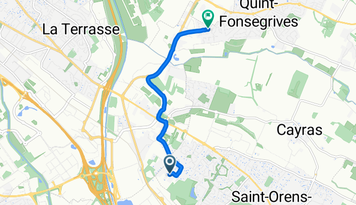 De 22 Rue des Vignes, Saint-Orens-de-Gameville à 14–18 Rue des Tournesols, Quint-Fonsegrives