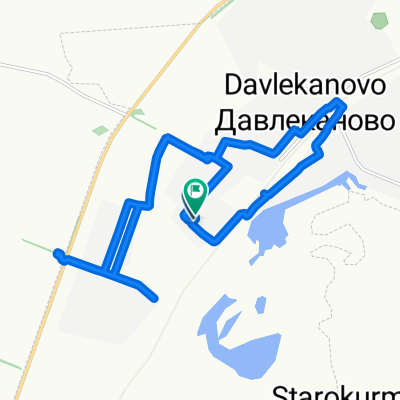 От Новая улица, 14Б, Давлеканово до Новая улица, 18Д, Давлеканово