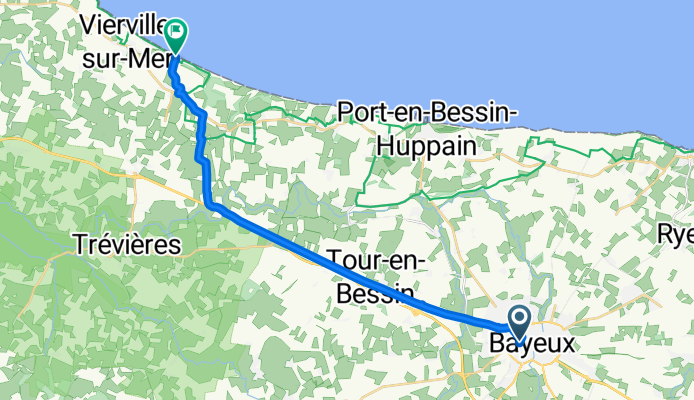 15 Rue Royale, Bayeux nach 10–12 Avenue de la Libération, Saint-Laurent-sur-Mer