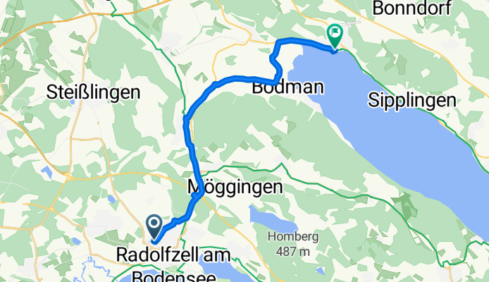 Kasernenstraße 71, Radolfzell am Bodensee nach Parkstraße 6–10, Bodman-Ludwigshafen