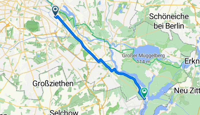 Trainingsrunde: Richtung Zeuthener See - 40 km