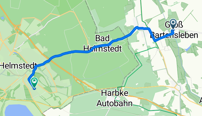 Dorfstraße 22, Erxleben nach Tangermühlenweg 50, Helmstedt