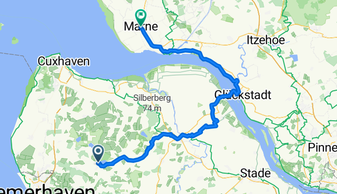 Zum Hasengarten 9, Bad Bederkesa naar Markt 8, Marne
