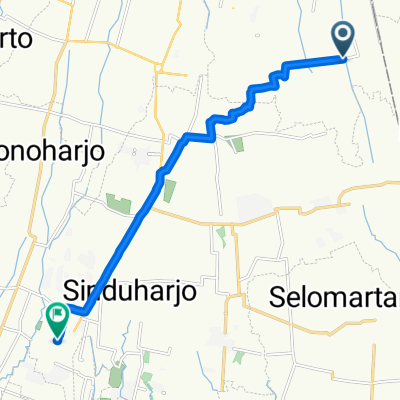 Suruh, Kecamatan Cangkringan to Jalan Dayu Baru 31, Kecamatan Ngaglik