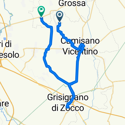 Da Via Riva 15, Camisano vicentino a Via Andrea Palladio 3, Grantortino