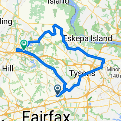 bike ride loop from Vienna -Mclean- Great Falls-Reston-Vienna