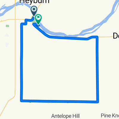 Route from 131 E Highway 81, Burley
