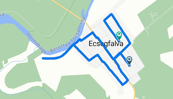 Hajnal utca 28, Ecsegfalva to Bocskai utca 8, Ecsegfalva