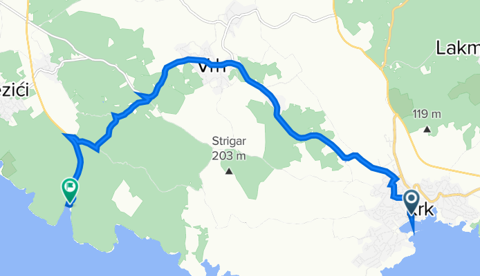 Trasa z Obala Hrvatske mornarice, Krk