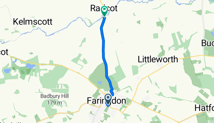58 Park Road, Faringdon to 2 Radcot Road, Eaton Hastings, Faringdon
