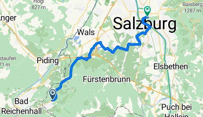 Salzburger Straße, Großgmain nach Auerspergstraße 67, Salzburg