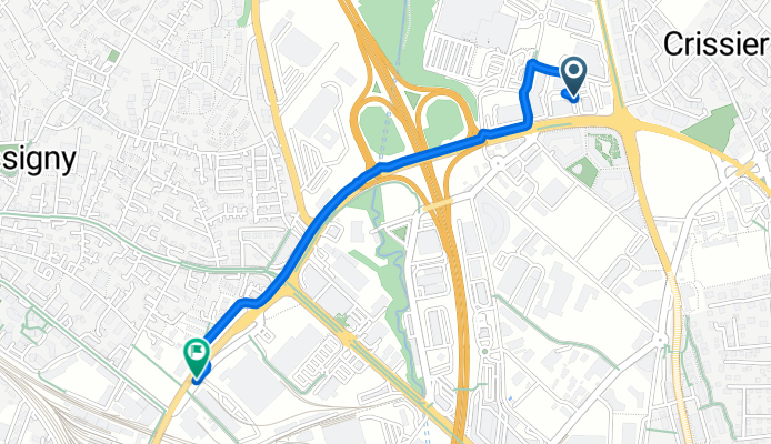 Chemin de l'Esparcette 6, Crissier nach Rue de l'Industrie, Bussigny-Lausanne