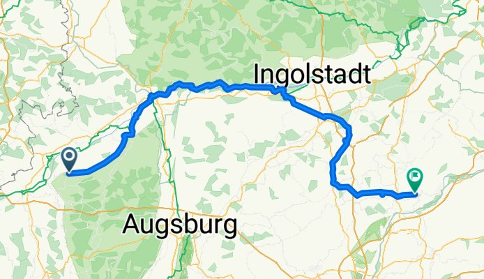 Hauptstraße 30, Aislingen nach Hagenaustraße 25, Haag an der Amper