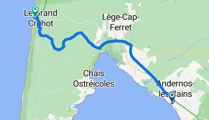Itinéraire à partir de 9 Rue Camille Rongier, Andernos-les-Bains