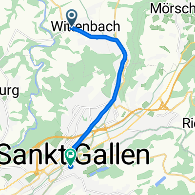 Romanshornerstrasse 108, Wittenbach nach Gallusstrasse 32, St. Gallen