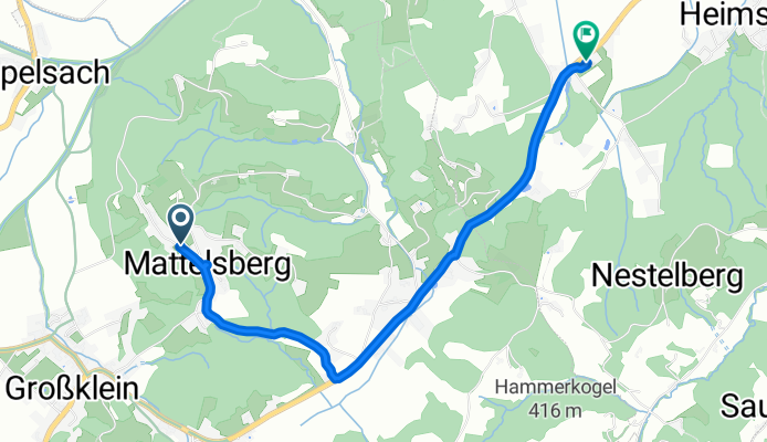 Mattelsberg 41 nach Heimschuhstraße 82