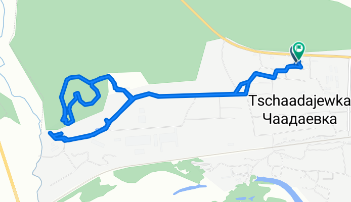 От Крупской улица 25, Чаадаевка до Крупской улица 19, Чаадаевка