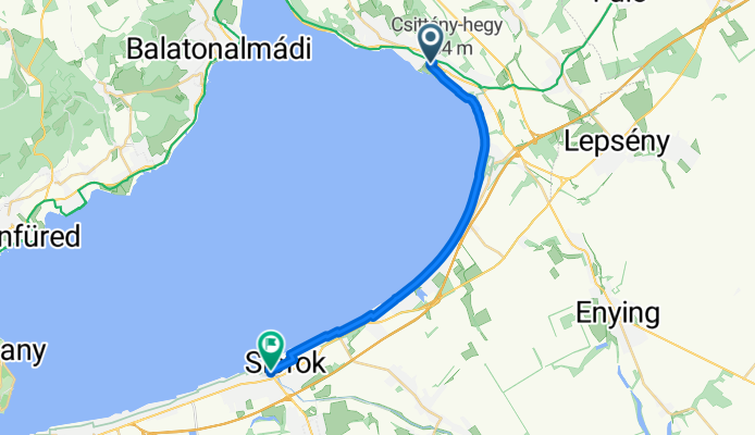 Route to Fő utca 23., Siófok