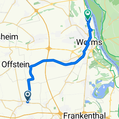 Stahlbergstraße 5, Dirmstein nach Mainzer Straße 9B, Worms